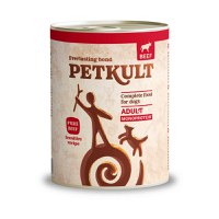 PETKULT Monoprotein Sensitive, Vită şi Orez brun, conservă hrană umedă monoproteică fără cereale câini, 800g - 1