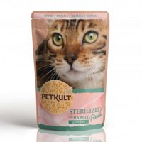 PETKULT Sterilised, Iepure, hrană umedă fără cereale pisici PETKULT Sterilised, Iepure, plic hrană umedă fără cereale pisici, 100g - 1