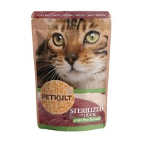 PETKULT Sterilised, Rată, plic hrană umedă fără cereale pisici, 100g - 2