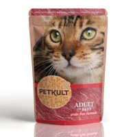PETKULT Vită, plic hrană umedă fără cereale pisici, 100g - 1