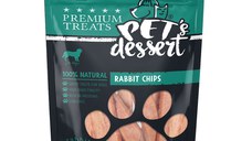 PET'S DESSERT Chips, XS-XL, Iepure, punguță recompense fără cereale câini, 80g