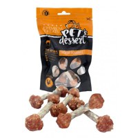 PET'S DESSERT Dumbbell, XS-XL, Pui, punguță recompense fără cereale câini, 80g - 2