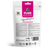 PET'S DESSERT Pure Doggie Delight Hypoallergenic, XS-XL, Struț, punguță recompense monoproteice fără cereale câini, alergii, 80g - 3