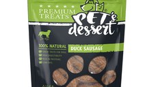 PET'S DESSERT Sausage, XS-XL, Rață, punguță recompense fără cereale câini, 80g