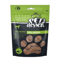 PET'S DESSERT Sausage, XS-XL, Rață, punguță recompense fără cereale câini, 80g - 1