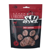 PET'S DESSERT Sausage, XS-XL, Vită, punguță recompense fără cereale câini, 80g - 1