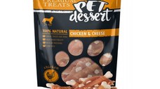 PET'S DESSERT, XS-XL, Pui și Brânză, punguță recompense fără cereale câini, 80g