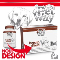 PETWAY Hepato Shield, XS-XL, supliment sistem hepatic câini, cutie, 100 comprimate - 2