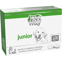 PETWAY Junior, XS-XL, supliment sistem osos câini junior, cutie, 100 comprimate - 3