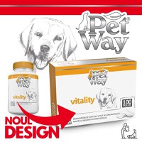 PETWAY Vitality, XS-XL, supliment multivitamine, sistem imunitar & alergii câini, cutie, 100 comprimate - 1