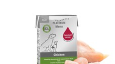 PLATINUM Menu Adult, XS-XL, Pui, tetra pack hrană umedă câini, (în suc propriu), 185g