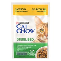PURINA Cat Chow Sterilised, Pui, hrană umedă pisici sterilizate, (în sos) PURINA Cat Chow Sterilised, Pui, plic hrană umedă pisici sterilizate, (în sos), 85g - 1