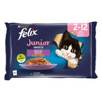 PURINA Felix Fantastic Junior, Pui, pachet mixt, plic hrană umedă pisici junior, (în aspic), 85g x 4 - 1