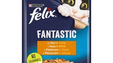 PURINA Felix Fantastic, Pui, hrană umedă pisici, (în aspic) PURINA Felix Fantastic, Pui, plic hrană umedă pisici, (în aspic), 85g