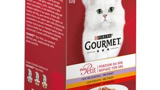 PURINA Gourmet Mon Petit, 3 arome (Vită, Vânat, Ficat), pachet mixt, plic hrană umedă pisici, (în sos), 50g x 6