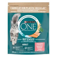 PURINA One Adult, Somon cu Cereale Integrale, hrană uscată pisici, 800g - 1