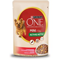 PURINA One Mini Active, Vită cu Cartofi, hrană umedă câini, activitate intensă, (în sos) PURINA One Mini Active, Vită cu Cartofi, plic hrană umedă câini, activitate intensă, (în sos), 85g - 1