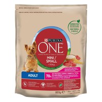 PURINA One Mini Adult, Vită cu Orez, hrană uscată câini, 800g - 2