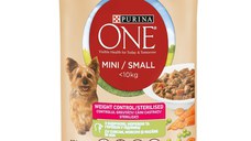 PURINA One Mini Controlul Greutății, Curcan cu Orez, hrană umedă câini, (în sos) PURINA One Mini Controlul Greutății, Curcan cu Orez, plic hrană umedă câini, (în sos), 85g