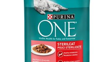 PURINA One Sterilcat, Somon cu Morcov, plic hrană umedă pisici sterilizate, (în sos), 85g