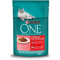 PURINA One Sterilcat, Somon cu Morcov, plic hrană umedă pisici sterilizate, (în sos), 85g - 3