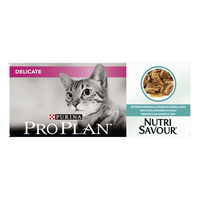 PURINA Pro Plan Delicate Nutrisavour, Pește oceanic, hrană umedă pisici, sensibilități digestive, (în sos) PURINA Pro Plan Delicate Nutrisavour, Pește oceanic, pachet economic plic hrană umedă pisici, sensibilități digestive, (în sos), 85g x 10 - 9