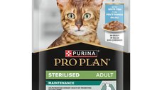 PURINA Pro Plan Sterilised Maintenance, Plic cu Pește Alb pentru Pisici Sterilizate, 85g