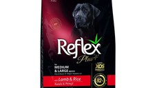 REFLEX Plus Medium & Large, M-L, Miel și Orez, hrană uscată câini, 15kg