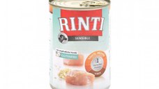 RINTI Sensible, XS-XL, Pui și Orez, conservă hrană umedă monoproteică câini, alergii, (în suc propriu), 400g