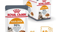 ROYAL CANIN Hair & Skin Care Adult, hrană umedă pisici, piele & blană, (în sos), bax, 85g x 12buc