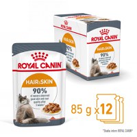 ROYAL CANIN Hair & Skin Care Adult, hrană umedă pisici, piele & blană, (în sos), bax, 85g x 12buc - 1