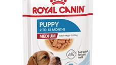 ROYAL CANIN Medium Puppy, hrană umedă câini junior, (în sos), bax, 140g x 10buc