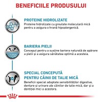 ROYAL CANIN VD Hypoallergenic Small Dog, XS-S, dietă veterinară, hrană uscată câini, alergii alimentare, 3.5kg - 4