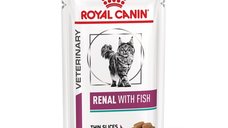 ROYAL CANIN VD Renal Pește - Dietă Veterinară pentru Pisici, Hrană Umedă în Sos, 85g x 12buc