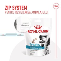 ROYAL CANIN VETERINARY DIET Hypoallergenic Treats, punguță recompense funcționale câini, alergii, 230g - 7