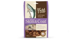 SAM'S FIELD Natural Snack Skin & Coat, XS-XL, Somon, punguță recompense câini, piele & blană, 200g