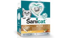 SANICAT Active Gold, Argan, așternut igienic pisici, granule, bentonită, aglomerant, neutralizare mirosuri, 6l
