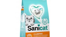 SANICAT Clumping, Vanilie, așternut igienic pisici, granule, bentonită, aglomerant, neutralizare mirosuri, 8l