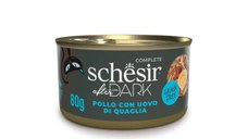 SCHESIR After Dark, Pui și Ou de Prepeliță, conservă hrană umedă fără cereale pisici, (în supă), 80g