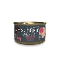 SCHESIR After Dark, Pui și Vită, conservă hrană umedă fără cereale pisici, (în supă), 80g - 1