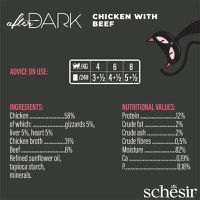 SCHESIR After Dark, Pui și Vită, conservă hrană umedă fără cereale pisici, (în supă), 80g - 5