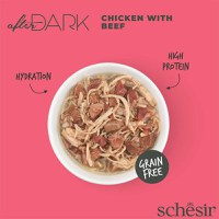 SCHESIR After Dark, Pui și Vită, conservă hrană umedă fără cereale pisici, (în supă), 80g - 6