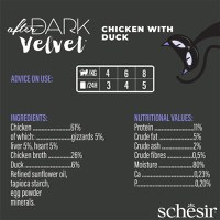 SCHESIR After Dark Velvet Mousse, Pui și Rață, plic hrană umedă fără cereale pisici, (mousse), 80g - 5