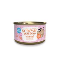 SCHESIR Baby Fillets, Pui și Somon, conservă hrană umedă fără cereale pisici junior, (în supă), 70g - 1
