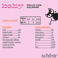 SCHESIR Baby Fillets, Pui și Somon, conservă hrană umedă fără cereale pisici junior, (în supă), 70g - 5