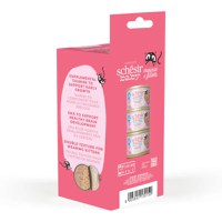 SCHESIR Baby Mousse & Fillets, Pui și Somon, conservă hrană umedă fără cereale pisici junior, (mousse), multipack, 55g x 3buc - 3