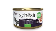 SCHESIR Complementary In Jelly, Ton și Știucă, conservă hrană umedă pisici, (în aspic), 70g