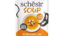 SCHESIR Complementary Soup, Ton și dovleac, plic hrană umedă fără cereale pisici, (în supă), 40g