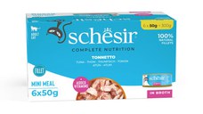SCHESIR Complete Nutrition, Ton, conservă hrană umedă pisici, (în supă), multipack, 50g x 6buc