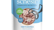 SCHESIR Complete Nutrition, Ton și Biban, plic hrană umedă pisici, (în aspic), 85g